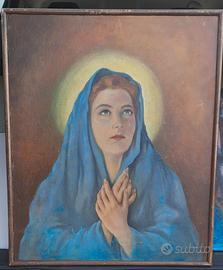 Madonna su tela vintage a olio