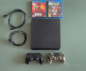 PlayStation 4 Slim 1 TB + 2 controller + 2 giochi