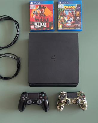 PlayStation 4 Slim 1 TB + 2 controller + 2 giochi