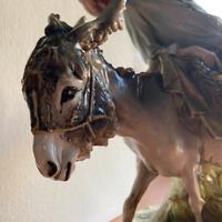 Contadino su asino in ceramica statuetta