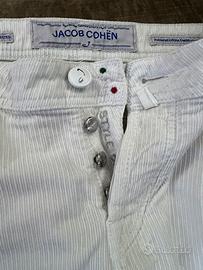 Jacob Cohen pantaloni a coste bianchi tg 31