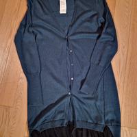  cardigan lungo verde bottiglia tg.L