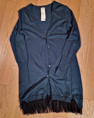  cardigan lungo verde bottiglia tg.L