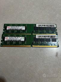 (x2) banco ram hynix 1GB 2Rx8 PC2-5300U - 555-12