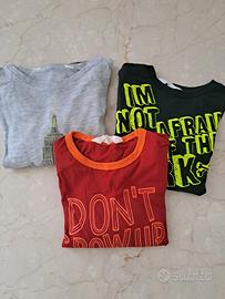 Set tre magliette bambino taglia 2-4 anni