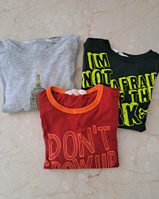 Set tre magliette bambino taglia 2-4 anni