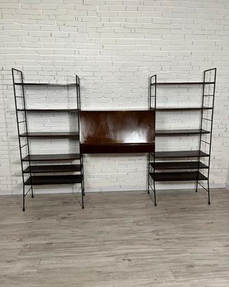 Libreria modulare anni ’50 con scrittoio