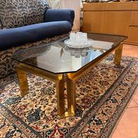 Tavolino ottone e cristallo