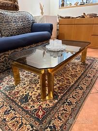 Tavolino ottone e cristallo