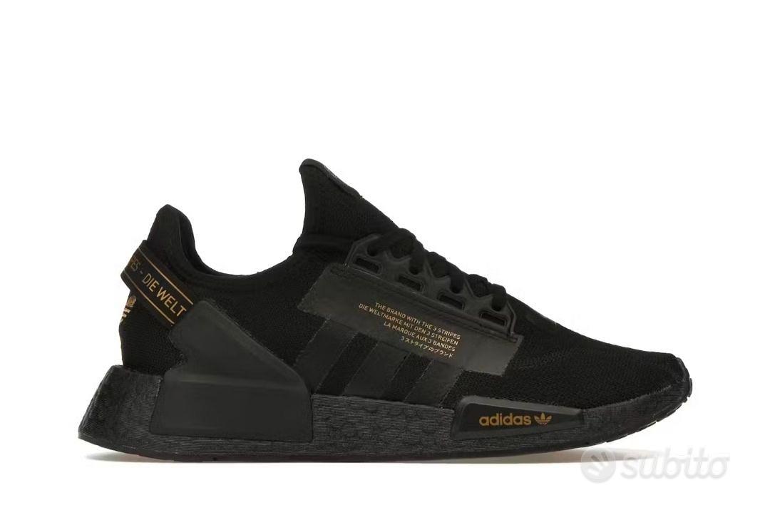 Adidas nmd r2 nere con strisce oro online