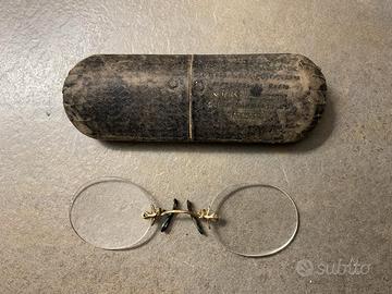 Occhiali/pince-nez vintage con custodia originale