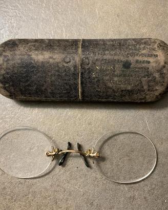 Occhiali/pince-nez vintage con custodia originale
