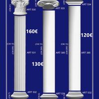 decorazione parete colonne gesso lisce scanalate