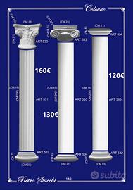 decorazione parete colonne gesso lisce scanalate