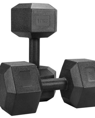 Set 2 Manubri da 10kg Pesi Palestra Spediz. Gratis