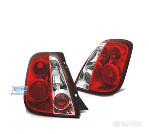 FARI PER FIAT 500 07- ROSSO BIANCO LOOK LEXUS