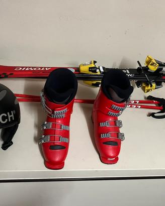 Set completo sci Salomon e casco Woolrich
