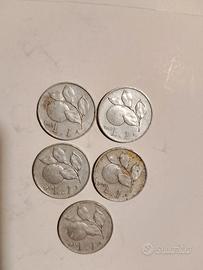 monete da 1 lira arancia