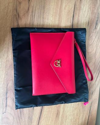 Pochettr clutch Pink rossa con dust bag etichetta