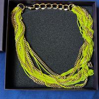 Stroili Oro Collana elettrica verde fluo oro Y2K