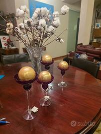 Portacandele in vetro soffiato