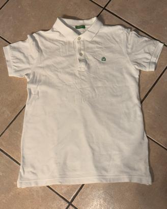 Polo benetton bianca 2XL bambino