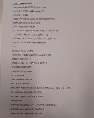 Apparecchiature elettroniche e mobili per ufficio