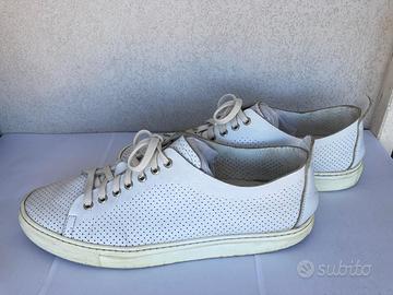 Sneakers pelle MinoRonzoni bianche–Tg. 45 (cm 30,1