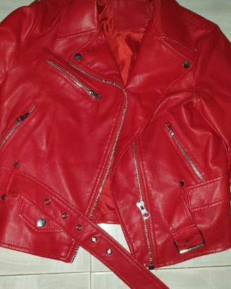 Giacca chiodo biker rossa - Piazza Italia - M