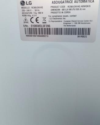 ASCIUGATRICE LG 9KG 150
