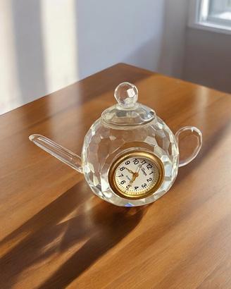 Orologio da tavolo in vetro a forma di teiera