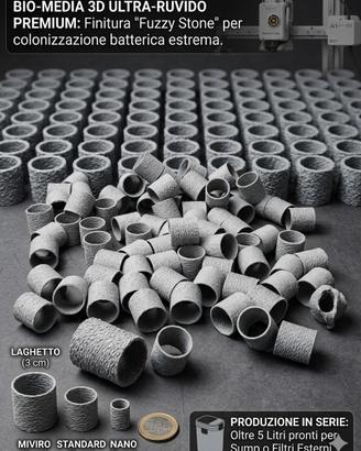 Materiali filtranti Cannolicchi 3D Ultra-Ruvidi 