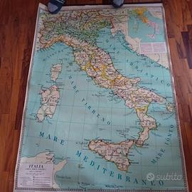 Cartina Geografica Double Face Vintage