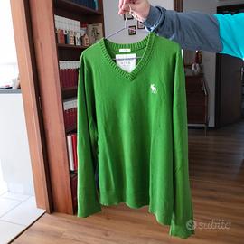 Maglione cotone verde taglia XXL