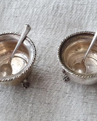 Set antico in argento 800 massiccio - 4 pezzi + 1