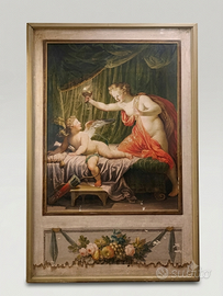 Antico Dipinto Sopraporta Olio su Tela 1700-1800