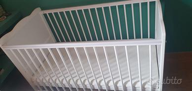 Lettino bambini Marsell bianco con materasso