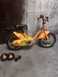 Bici decathlon 14 pollici + bastone apprendimento