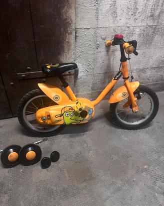 Bici decathlon 14 pollici + bastone apprendimento