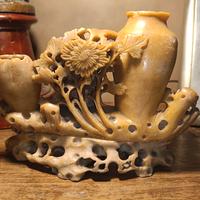 scultura cinese antica in pietra saponaria 