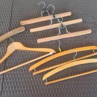 Lotto 8 Grucce Legno Vintage e a PINZA