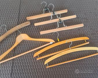 Lotto 8 Grucce Legno Vintage e a PINZA