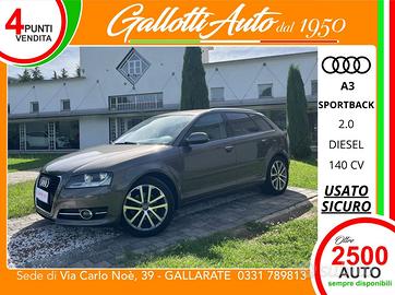 Audi A3 Sportback 2.0 tdi 140cv