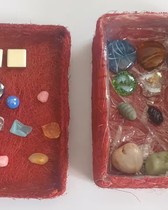 25 pietre decorative e gemme assortite + scatola i