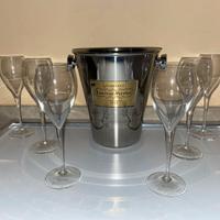 CHAMPAGNE LAURENT PERRIER ICE BUCKET + 6 FLUTE
