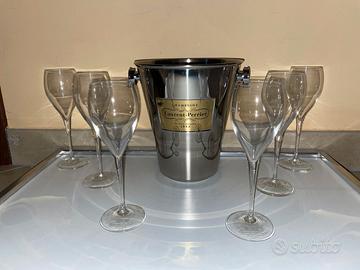 CHAMPAGNE LAURENT PERRIER ICE BUCKET + 6 FLUTE