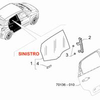 Cristallo porta posteriore sinistra fiat 500l