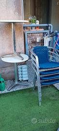 4 sedie e 2 tavoli da giardino/casa
