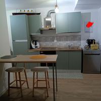 Cucina  con lavastoviglie libera installazione