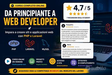 Corso sviluppo web da zero a professionista